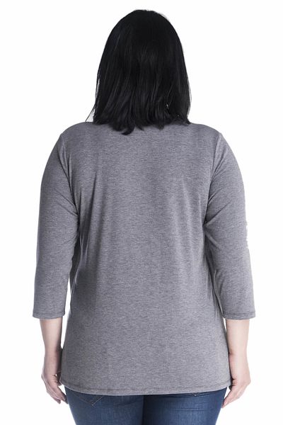 MYLİNE Cardigan cu costum dublu gri-albastru închis - potrivire dinamică 13349-m