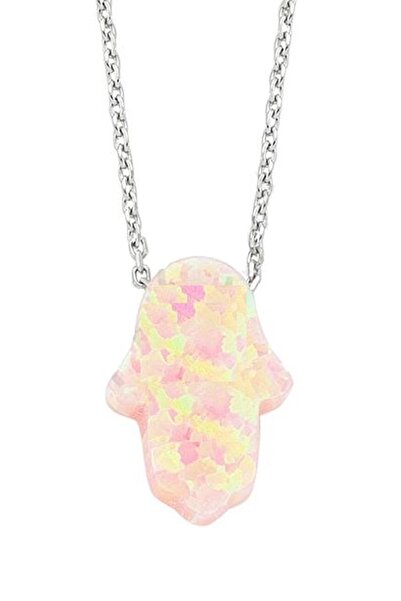 Söğütlü Silver 925 Ayar Gümüş Opal Taşlı El Mira Kolyesi SGTL1749