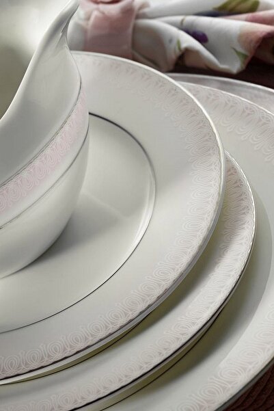 Kütahya Porselen Bone Kalipso 62 Parça 92914 Desenli Yemek Takımı BNKL62YT430...