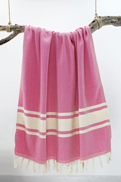 Bedinn Пештемаль «Риб'ячий хребет» у смужку, фуксія Pst254