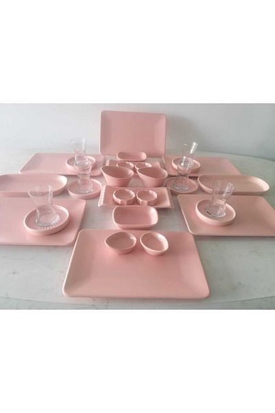 Keramika Matte Light Pink Breakfast Set 32 Pieces