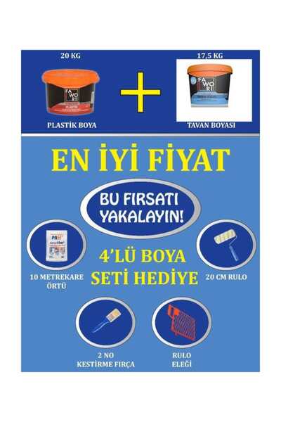Fawori 20 Kg Plastik Boya+17.5 Kg Tavan İdeal+Hediye Kül Gri