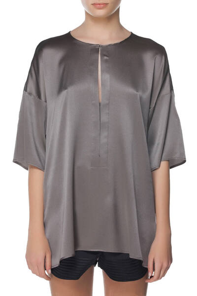 10 Crosby Derek Lam Kadın Gri İpek Tunik - DRK02101014