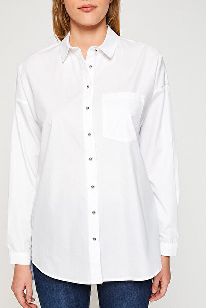 Koton Weiße Tunika für Damen 8YAK66296IW