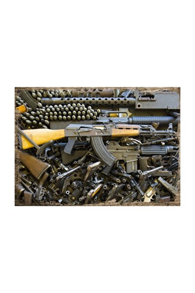 Cakatablo 25cmX35cm Ahşap Tablo  Silah BayrağI