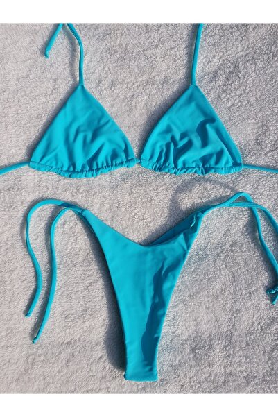 Meot Turkuaz V Kesim Üçgen Tanga Bikini