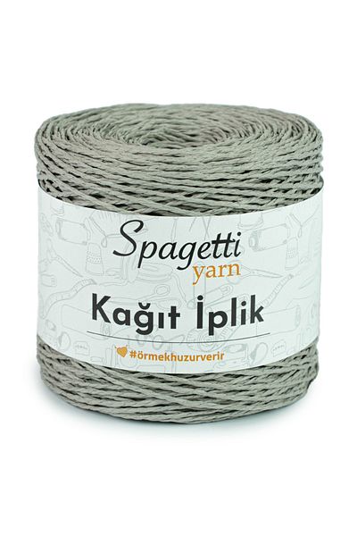 Spagettiyarn Χάρτινο νήμα Γκρι Πλεκτό Χέρι