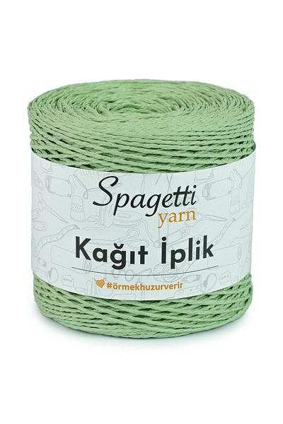 Spagettiyarn Paper Thread Vintage Green Hand Knitting Yarn