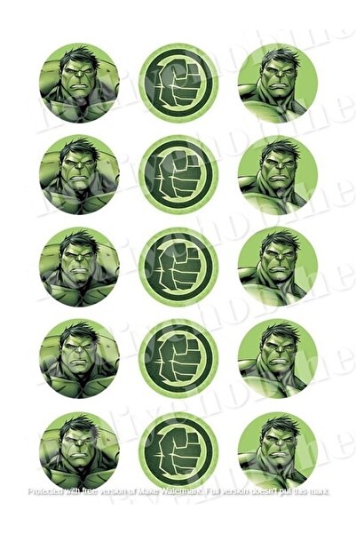 hediyehobihersey Hulk Şekerli Baskı, Yenilebilir Gıda Baskısı, Yenilebilir Pa...