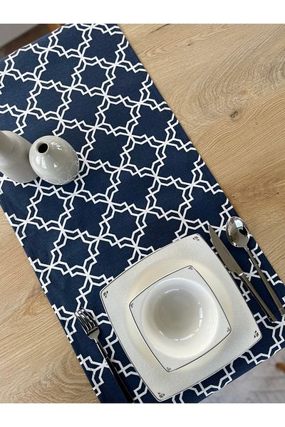 Hanles Geometric Pattern Printed Runner Tablecloth American Service