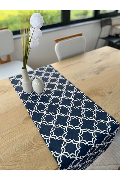 Hanles Geometric Pattern Printed Runner Tablecloth American Service