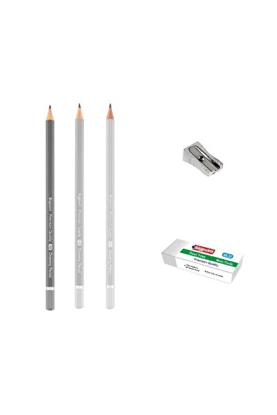 Bigpoint مجموعة رسم الطالب على الجدران المتدرجة رقم: 4b-4h-hb + مبراة قلم رصا...