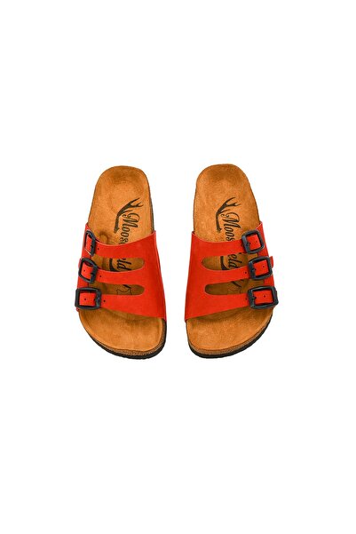 Moosefield Kids Papuci roșii din piele naturală pentru copii unisex