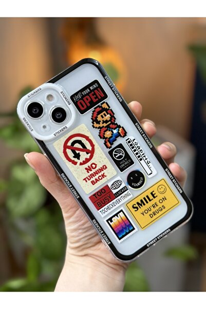 Go Aksesuar Iphone 13 Ve 14 Uyumlu Şeffaf Baskı Desenli Silikon Kılıf