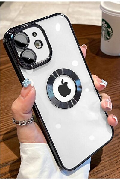 Case 4U Iphone 11 Kılıf Kamera Lens Korumalı Şeffaf Renkli Logo Gösteren Parl...