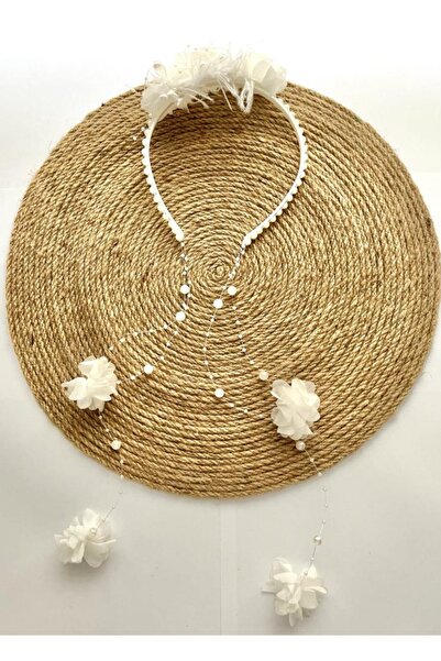 irembaby Anne Lohusa Seti Pembe Çiçekli Incili Lohusa Tacı Gelin Tacı Çekim