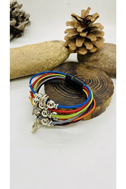 Porsuk Alternatif سوار نسائي متعدد الخيوط الجلدية مصنوع يدويًا