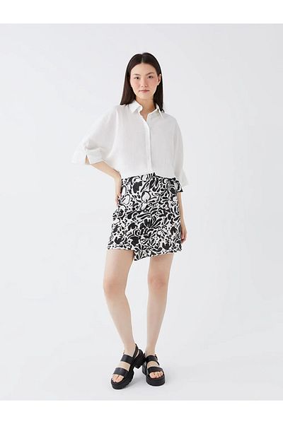 LC Waikiki Γυναικεία φούστα LCW Casual με σχέδιο με λεπτομέρεια γραβάτας