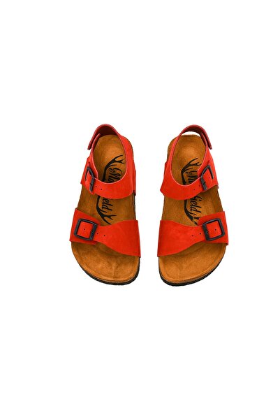 Moosefield Kids Детски червени кожени сандали