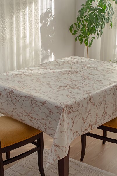 decorekor Astarlı Silinebilir Hijyenik Mermer Desenli Muşamba Pvc Masa Örtüsü...