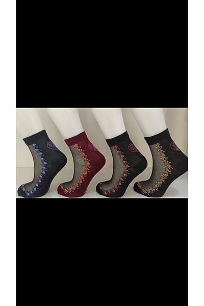 ASGÜL SOCKS Чорапи от тюл с шарки, 6 чифта
