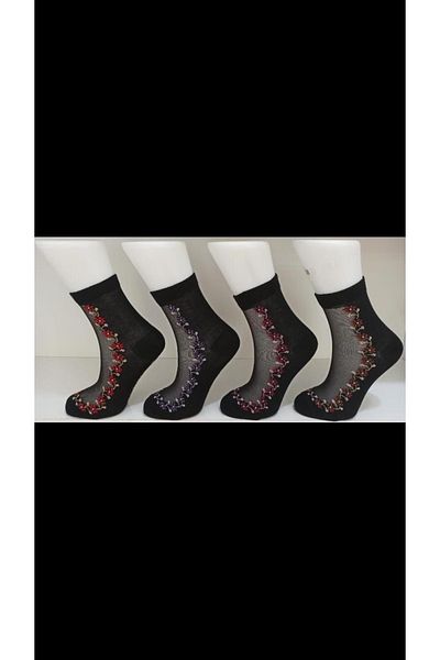ASGÜL SOCKS Чорапи от тюл с шарки, 6 чифта