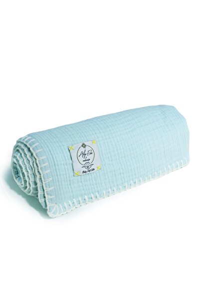 Atölye Eda Exclusive Handcrafted and Hand Embroidered 4 Layer Muslin Blanket 120x120cm