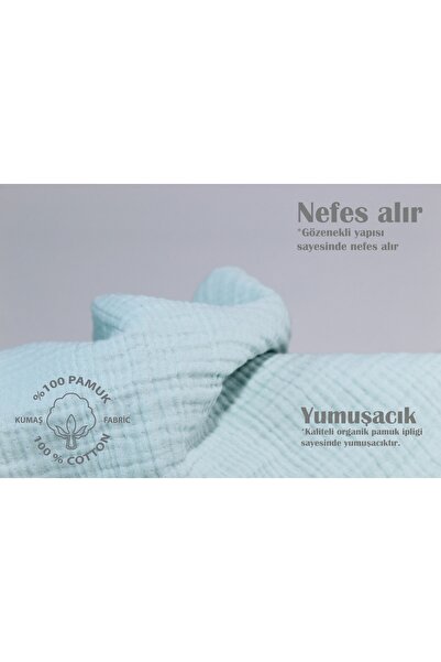 Atölye Eda Exclusive Handcrafted and Hand Embroidered 4 Layer Muslin Blanket 120x120cm