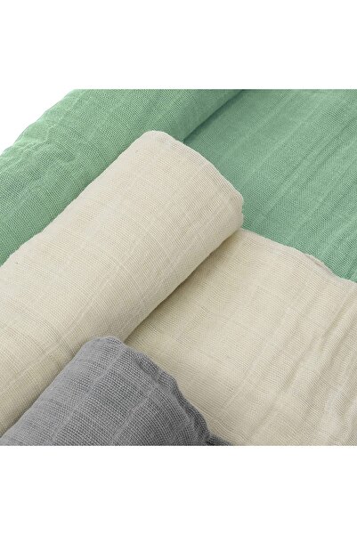 Tinybabyconcept Soft Organic %Cotton Single Layer Muslin Baby Swaddle Cover 3-Piece Set Baby Blanket Stroller Cover