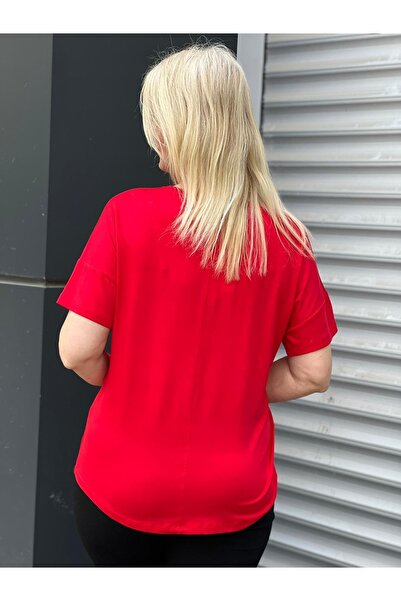 EMZAGİYİM Stone Printed Round Blouse