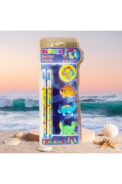 SEYFİKİRTASİYE Fun Pencil Eraser Set 2 Pieces Egg Laying Pencil 4 Pieces Eraser