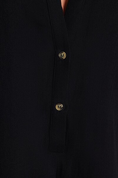 Trendyol Collection Black Wide Fit Woven Muslin Beach Jumpsuit Tbess23Tu00001