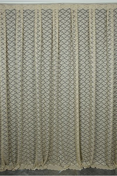 AKÇA TEKSTİL Flower Model Mink Color Single Wing Ready-made Planted Pleated Background Curtain 300*260 Cm