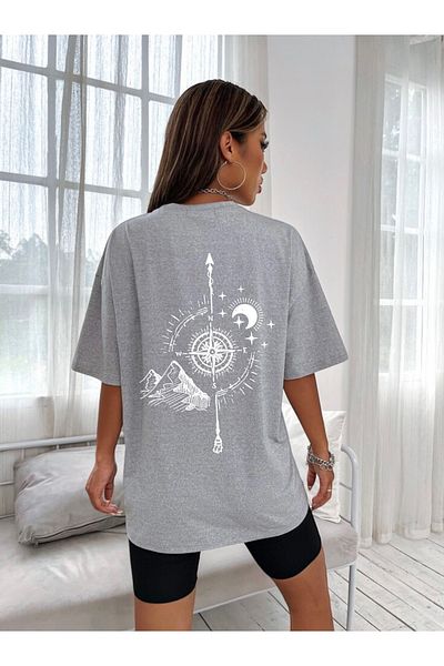 BENROMA Μπλουζάκι Unisex Oversize Compass Printed
