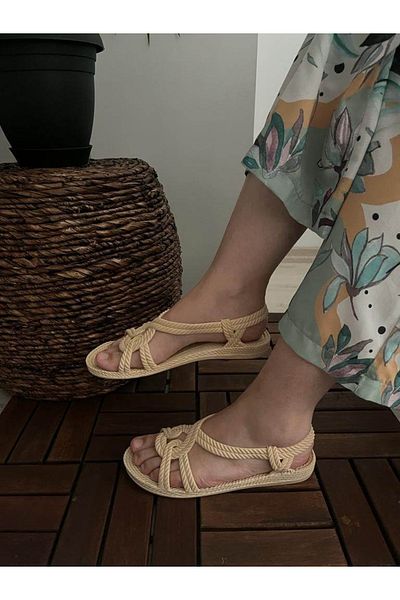 Behtah Kundura Talpă anti-alunecare Tricotate cu model Sandale moi Papuci Plajă Piscina Plajă