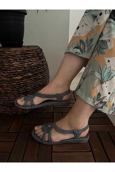 Behtah Kundura Non-Slip Sole Knitted Patterned Soft Sandals Slippers Beach Pool Beach