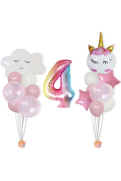 DÜVENCİ TİCARET Çıtıpıtıstore Unicorn Doğum Günü Dekorasyonu