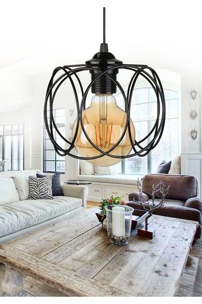 HOMİNG Black Metal Pendant Lamp - Evo Authentic Chandelier Ayd-1783