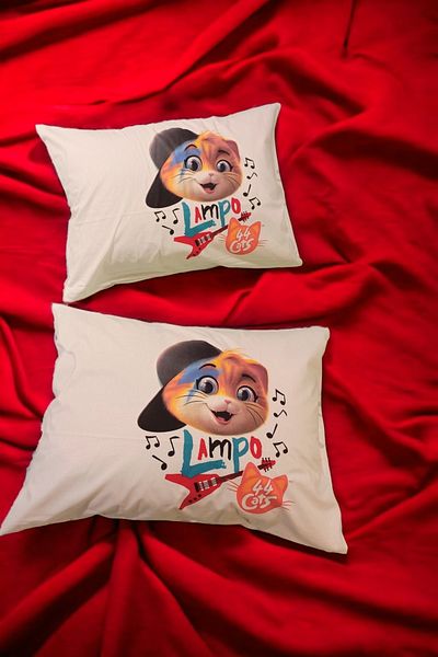 ŞENER HOME 100% Cotton Poplin 44 Cats Lampo 2-Piece Pillow Case 50x70 Cm