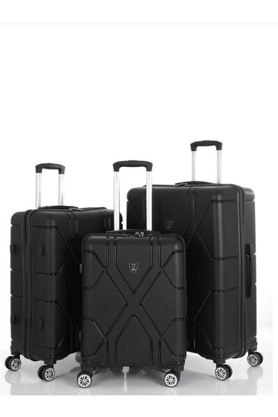 MÇS V375 Polipropilen ( Pp ) Kasa Siyah 3'lü Set Valiz