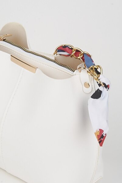 EGBAG Dámský šátek a řetízkový doplněk Měkká kožená 3komorová trendy kabelka a taška přes rameno