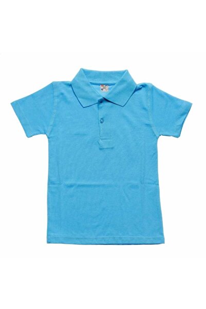 ALM Turkuaz Kısa Kol Düz Yakalı 6-16 Yaş Çocuk Okul Lakos Tişört T-shirt - 80...