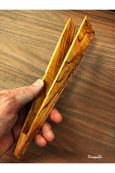 DesignEv ملقط خشبي فاخر مصنوع يدويًا من شجرة الزيتون الطبيعي مقاس 25 سم