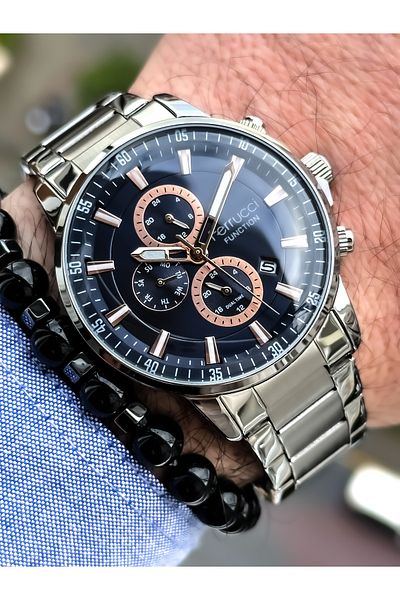Ferrucci Steel Cord Silver Color Men's Watch Bracelet