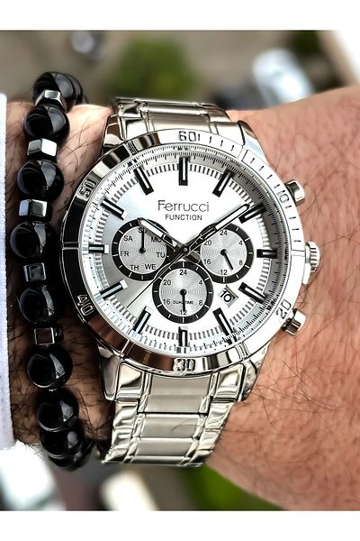 Ferrucci Function Silver Men's Wristwatch+bracelet