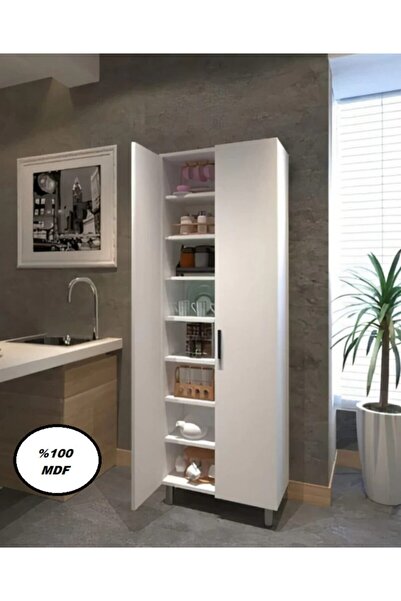Buzkan Mobilya Mdf Çok Amaçlı Beyaz Dolap Mutfak Dolabı 70 cm