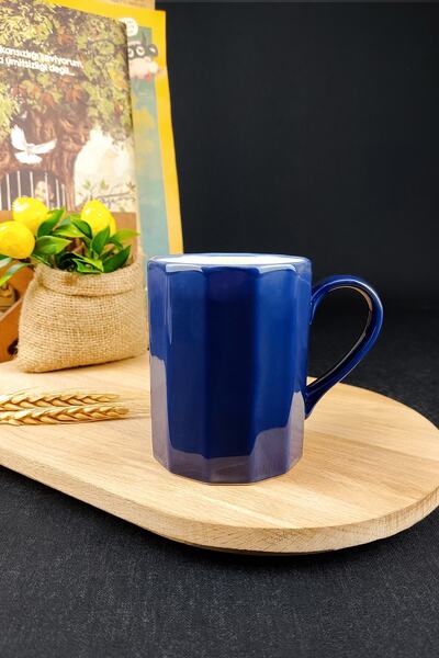 Digithome Octagon Porselen Kupa 250 ml Mavi - Tl4028186 C320.003