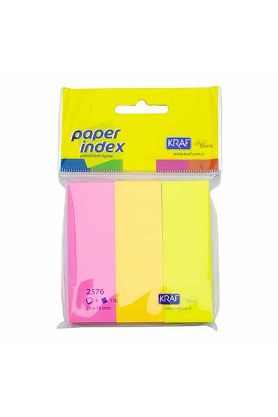 KRAF 25X76 mm 3 Colors 100 Sheets Index Note Paper