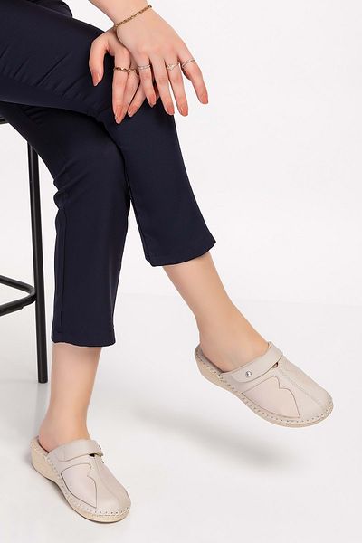 Gondol Genuine Leather Bone Protrusion Special Slippers-yprk.511 - Beige - 41