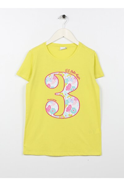 U.S. Polo Assn. تي شيرت بناتي مطبوع باللون الأخضر - Pay